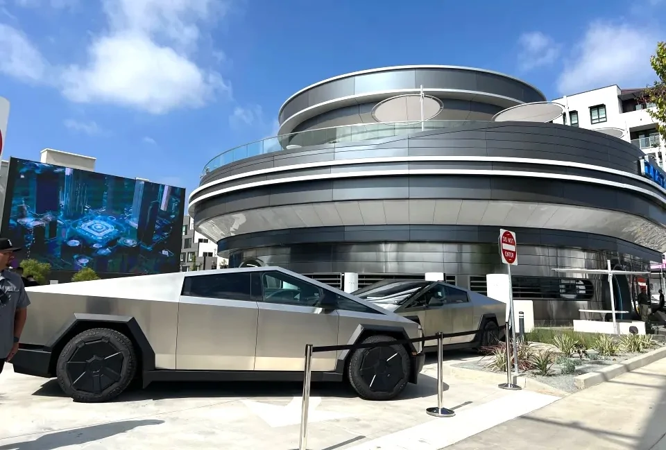 Tesla Cybertruck Cool fact: Tesla Diner is made from recycled Cybertruck steel cybertruck tesla diner same steel alloy
