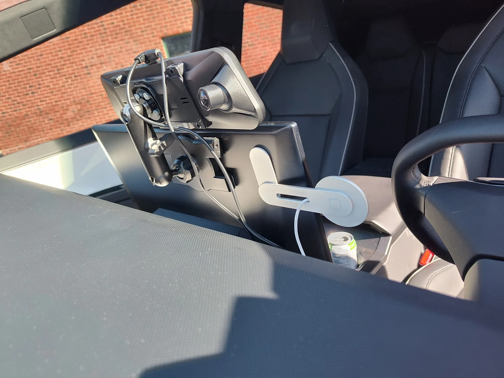 Tesla Cybertruck Installed Wolfbox G900 Pro Dashcam on Dash tray IMG_20250303_095651903_HDR