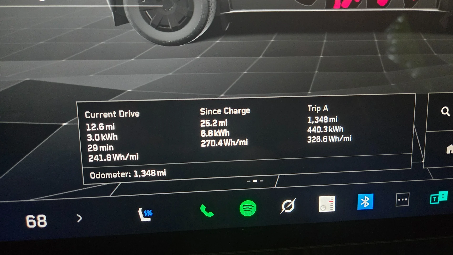 Tesla Cybertruck Range getting better and better 20250807_150443