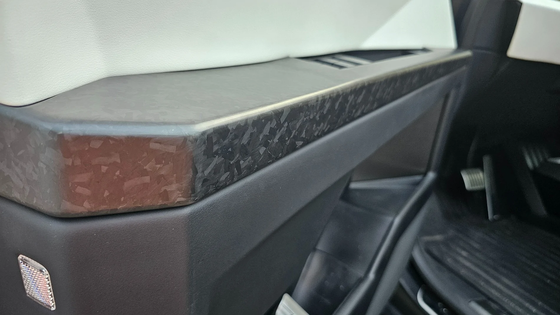 Tesla Cybertruck Forged Carbon Fiber Armrests - Installation Article and Video 20250802_195141