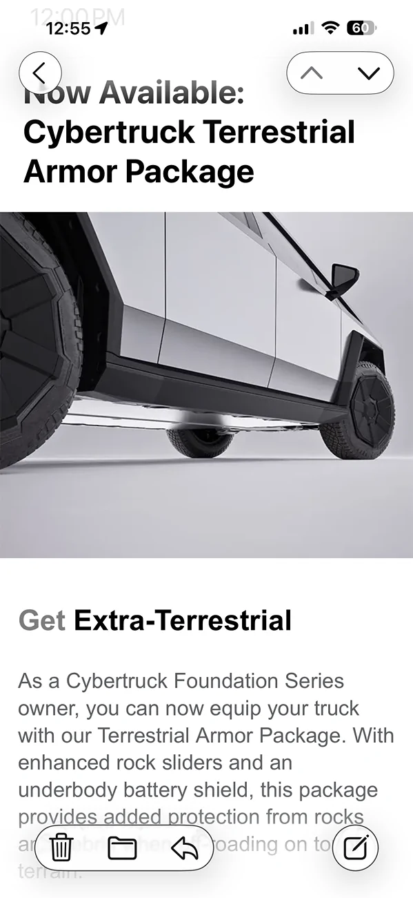 Tesla Cybertruck OEM Tesla Rock Sliders + Body Armor Skidplate (Cybertruck Terrestrial Armor Package) Released IMG_3267