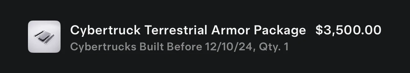 Tesla Cybertruck OEM Tesla Rock Sliders + Body Armor Skidplate (Cybertruck Terrestrial Armor Package) Released 1754752465507-fy