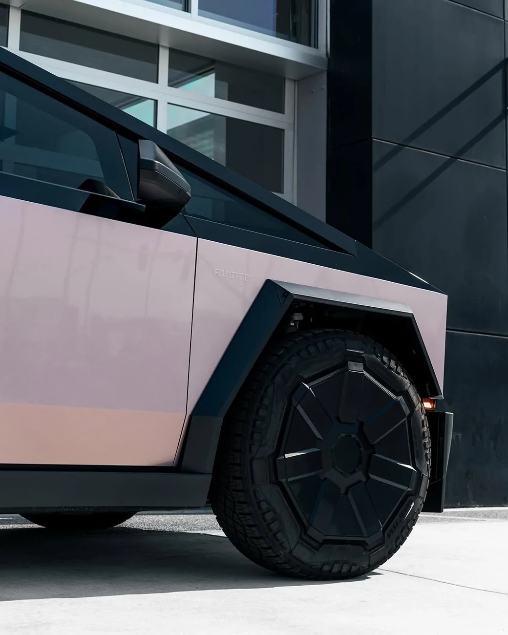 Tesla Cybertruck Pure PPF Wrap Gloss Metallic Rose & Ultra Gloss Black Cybertruck by One of One San Diego SnapInsta.to_521944409_18515202520025113_7095373340728739734_n