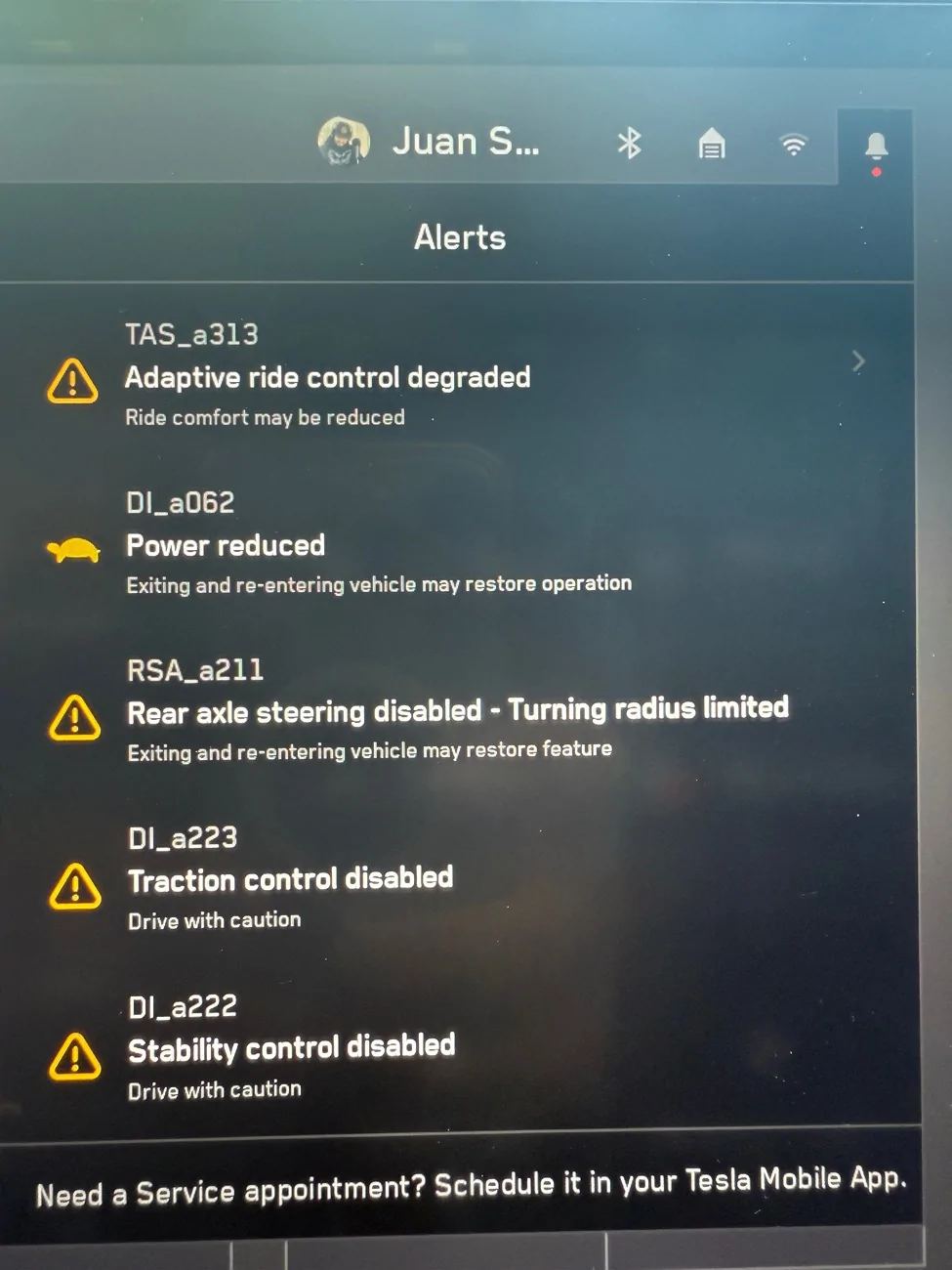 Tesla Cybertruck My CT got the dreaded Alert Screen of Death: Loss of system redundancy detected IMG_3840