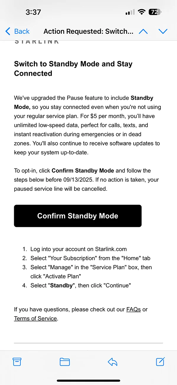 Tesla Cybertruck Starlink Now Has $5/Month “Standby” Mode IMG_3256