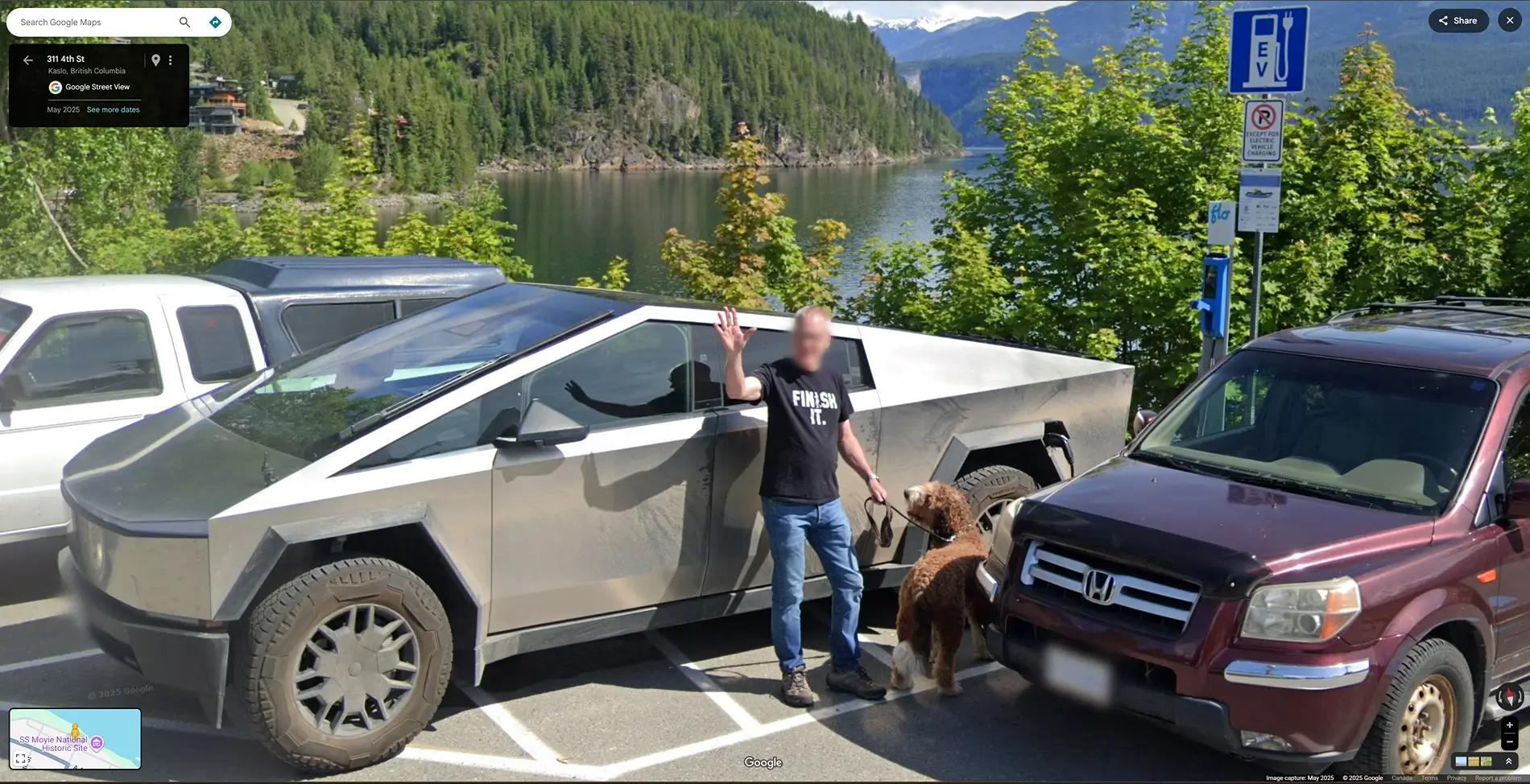 Tesla Cybertruck BestEvMod’s August Giveaway for Cybertruck Owners! Streetview Kaslo May 2025-2