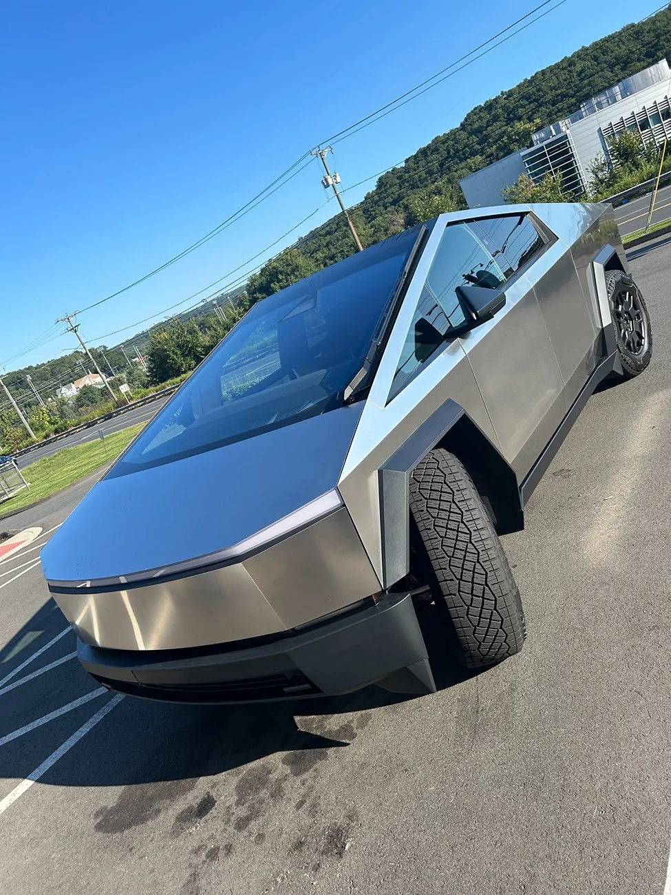Tesla Cybertruck Bed grab handles CyberBeast Sept 2 CT 4 wheel steering front