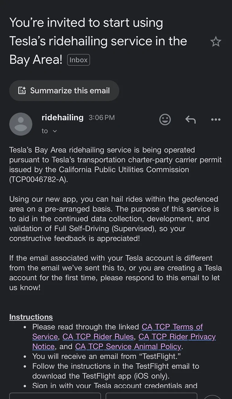 Tesla Cybertruck Robotaxi Bay Area invite! IMG_0367