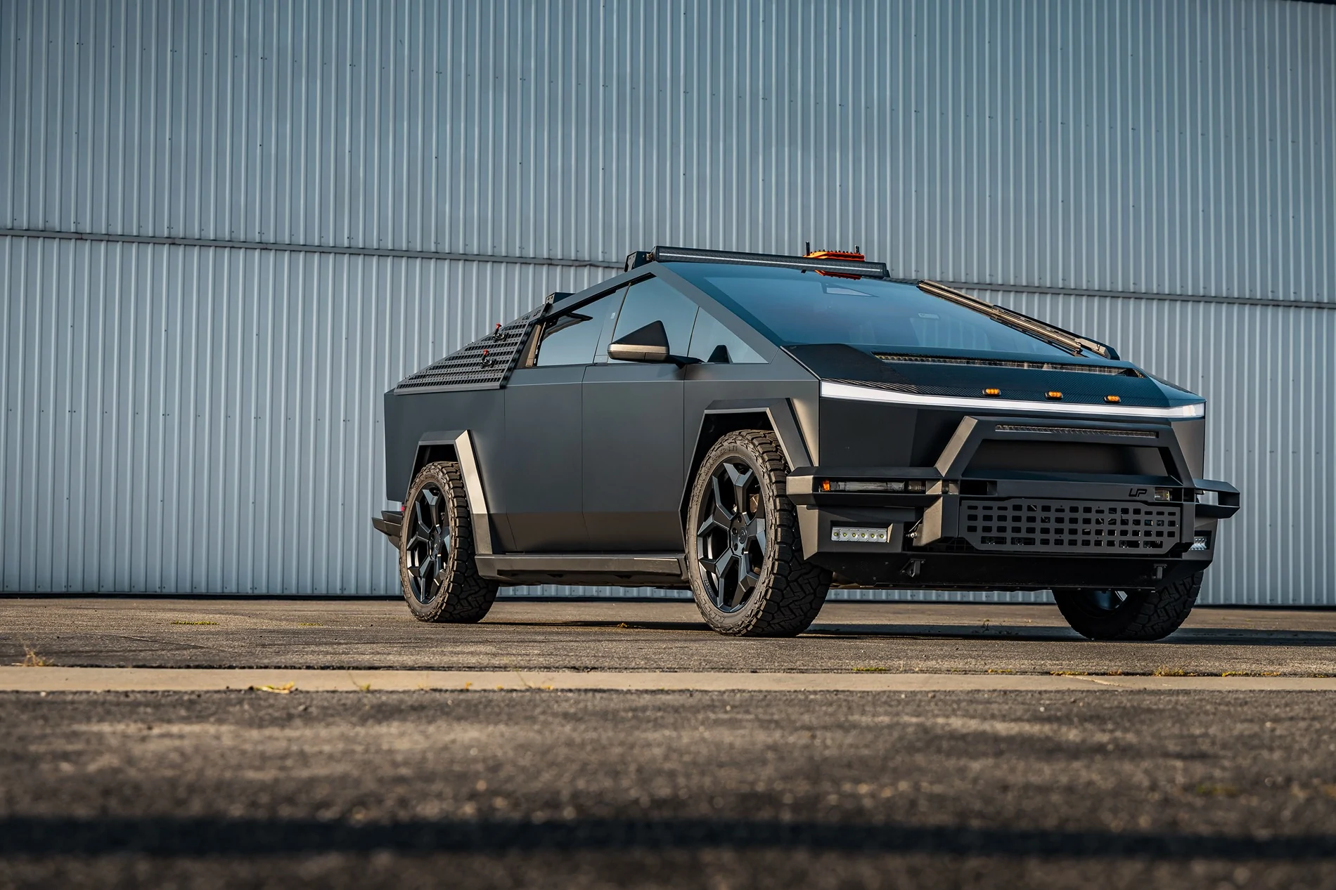 Tesla Cybertruck *** NEW PRODUCT *** Unplugged Performance - CYBRSPOKE Wheels Satin Black Tesla Cybertruck on 24 inch Satin Black CybrSpoke Wheels by Unplugged Performanc