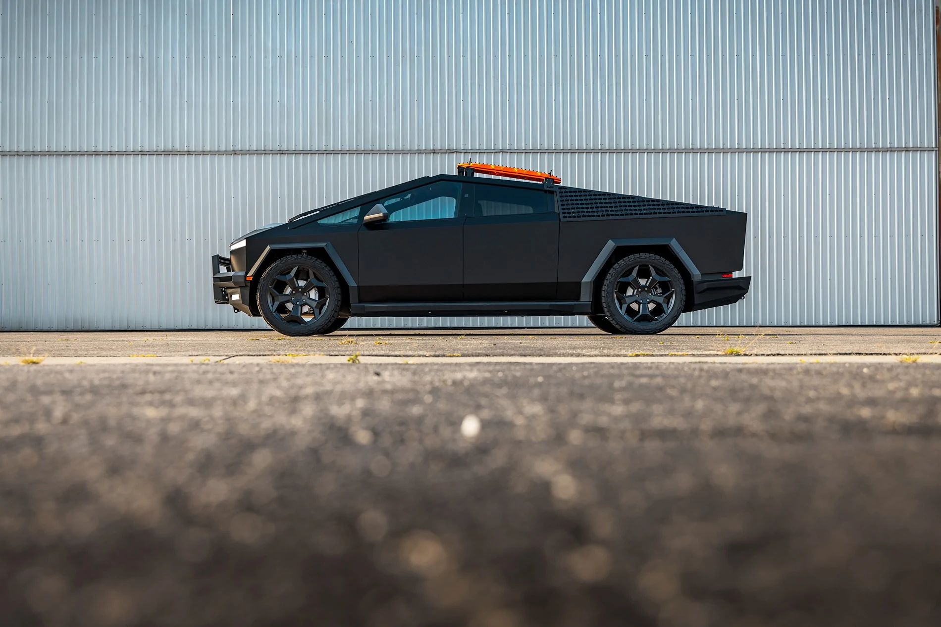 Tesla Cybertruck *** NEW PRODUCT *** Unplugged Performance - CYBRSPOKE Wheels Satin Black Tesla Cybertruck on 24 inch Satin Black CybrSpoke Wheels by Unplugged Performanc