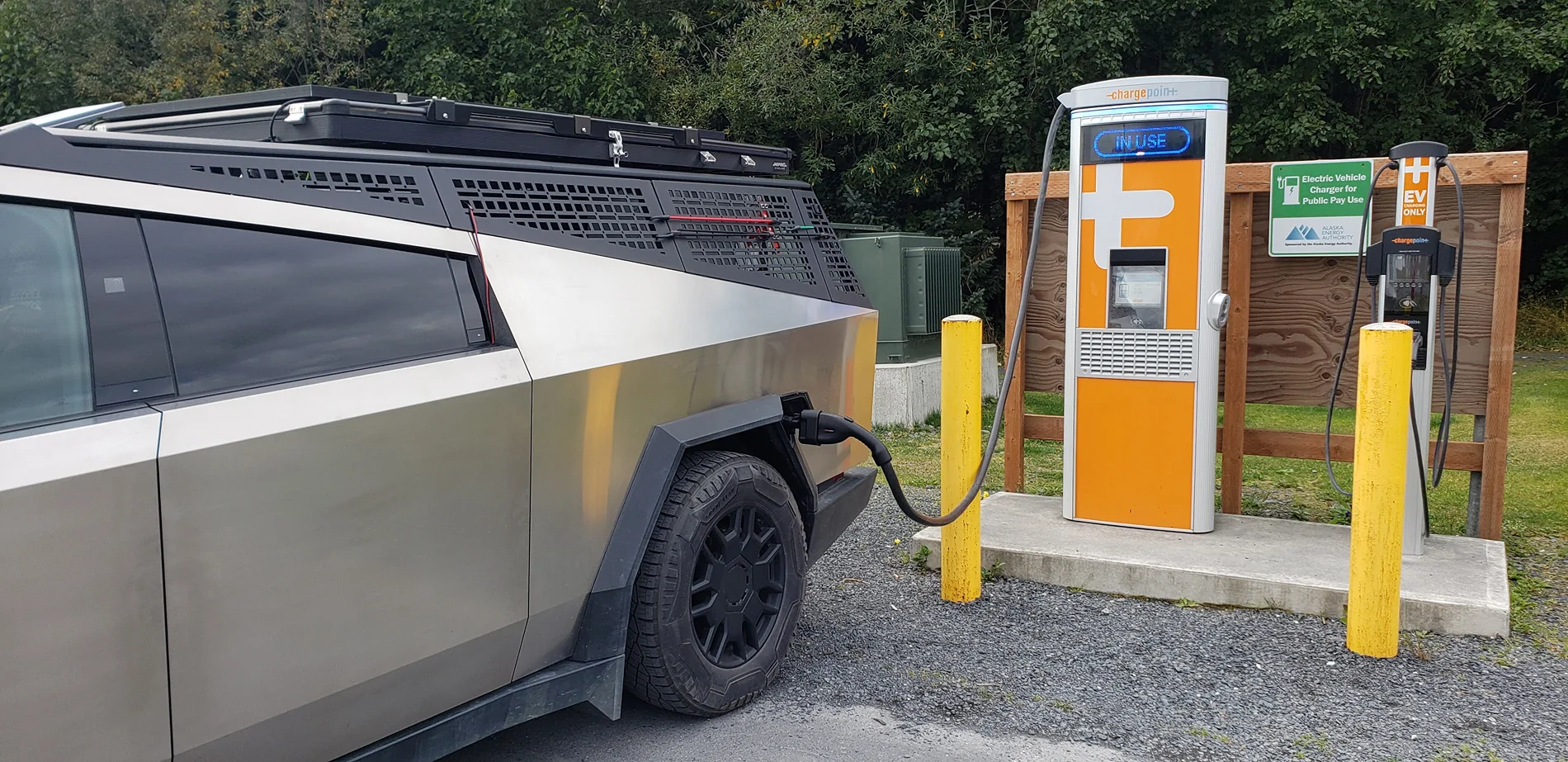 Tesla Cybertruck Overland Trip to Alaska - Follow For Updates ChargePoint Seward