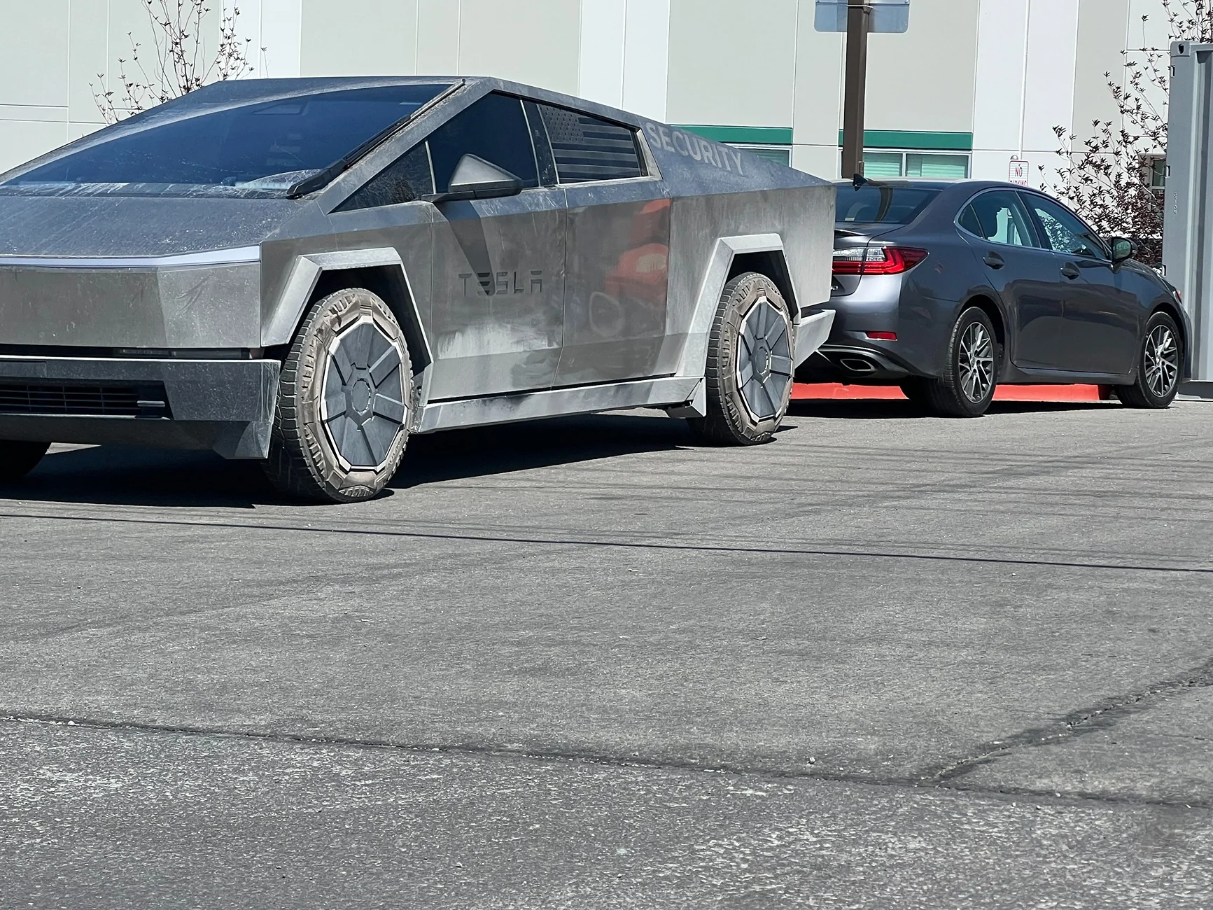 Tesla Cybertruck Cybertruck security truck at Giga Nevada GyftLiTa8AAc6NT