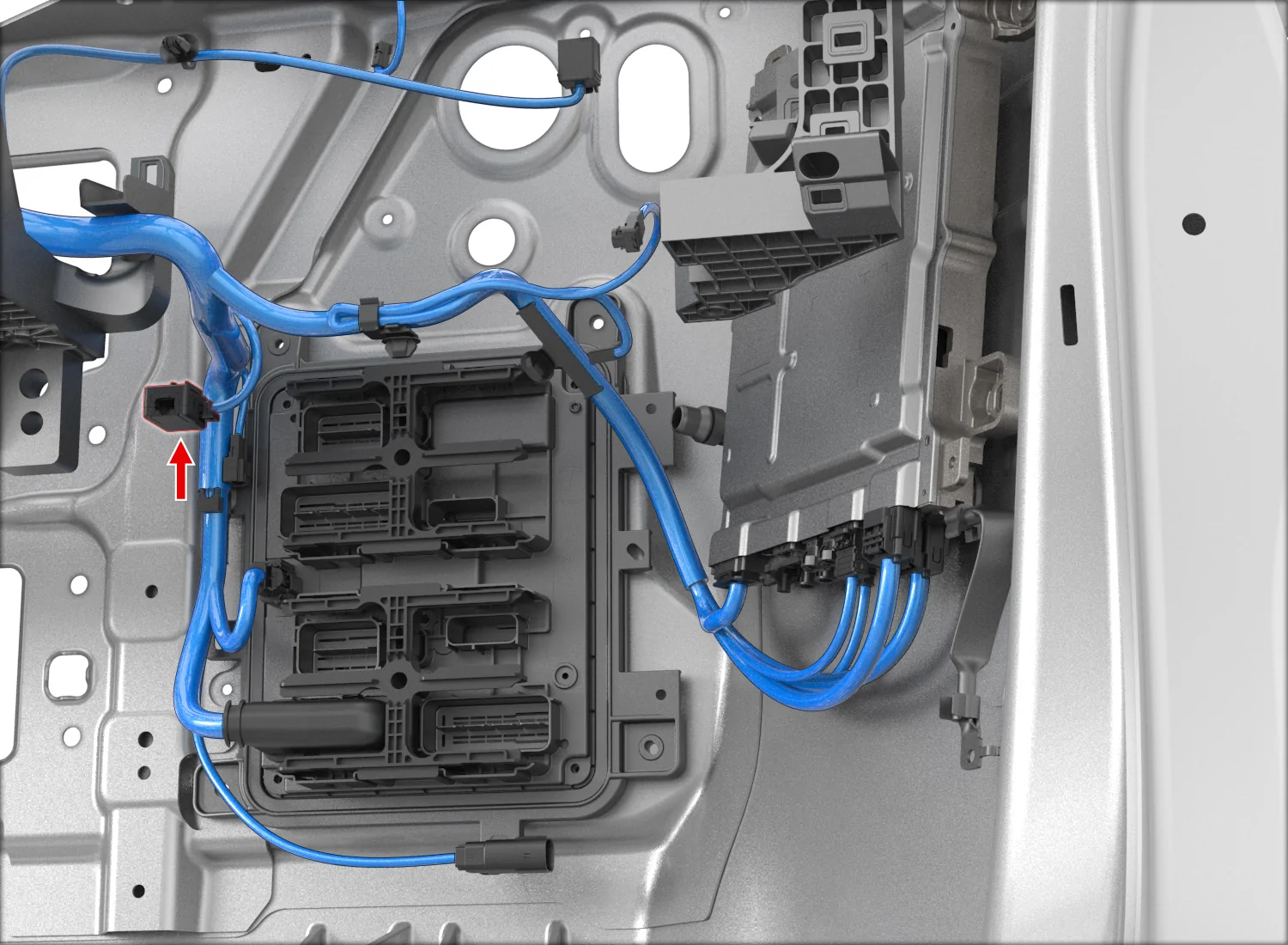 Tesla Cybertruck Secret Micro USB Port Inside Overhead Trim [TCU Connector] X0675-1-COM