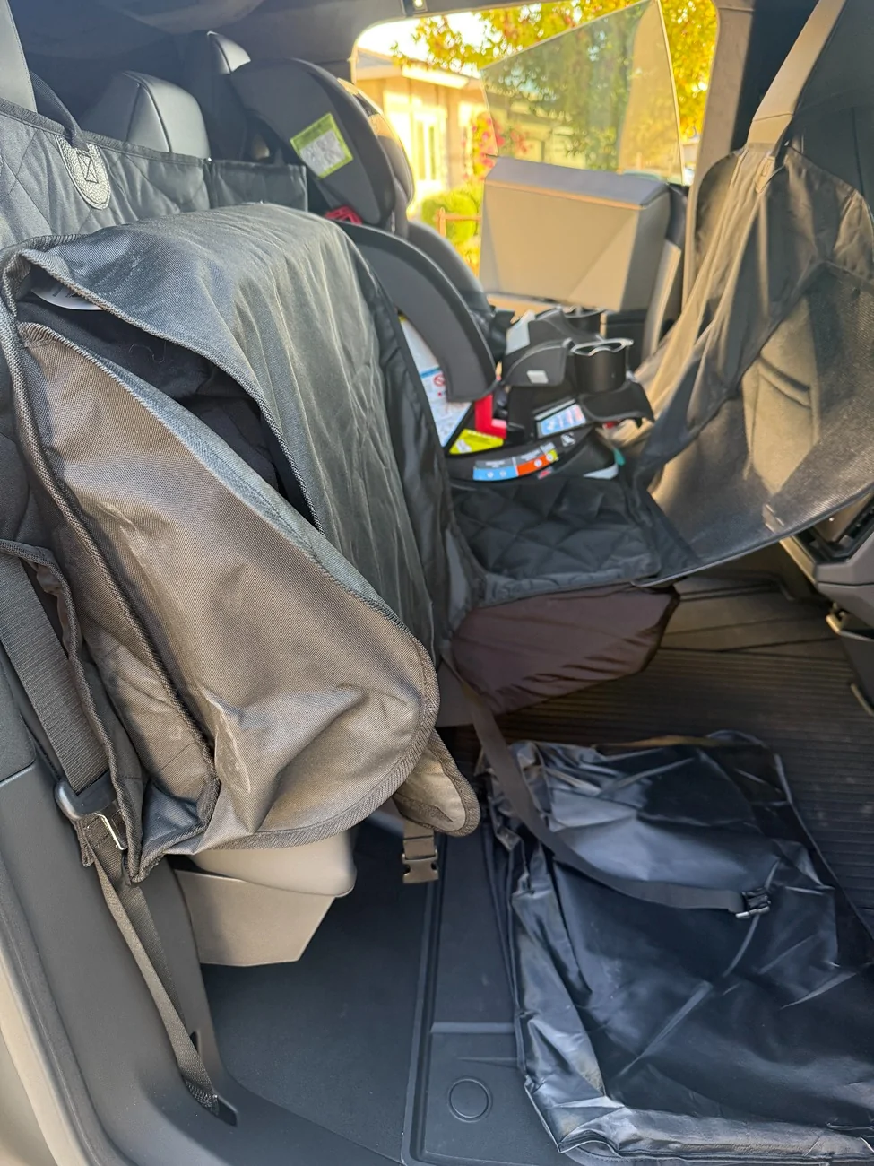Tesla Cybertruck Near Perfect Rear Seat Liners for CT Owners with Kids IMG_3258