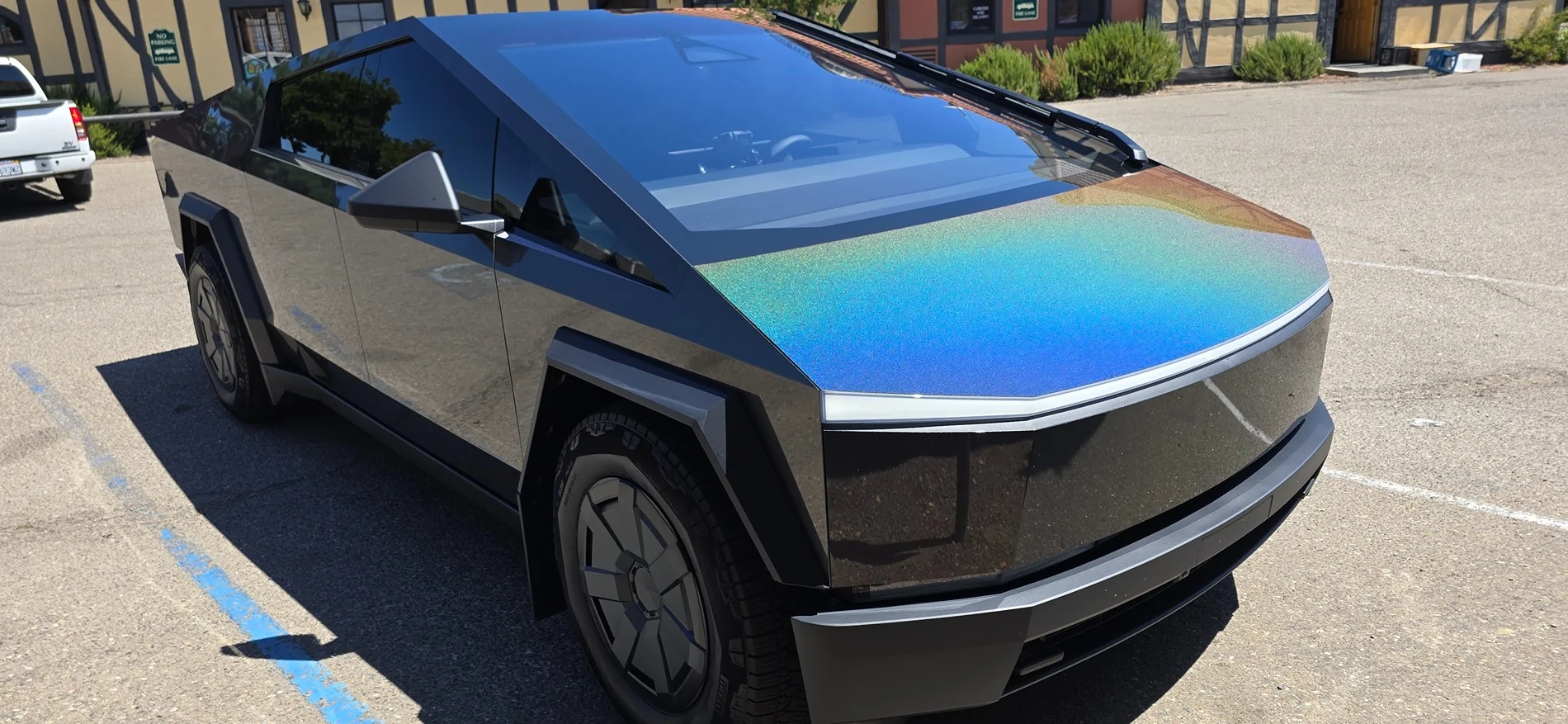 Tesla Cybertruck Wrapped my CT with Prism Black Wrap from Cybertruckwraps.com 1000032486