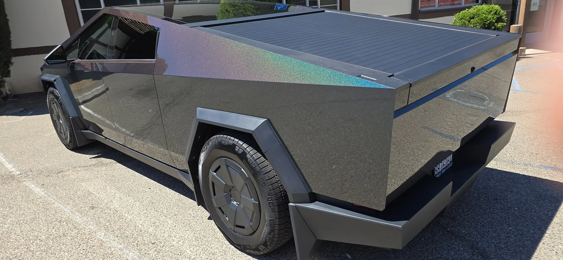 Tesla Cybertruck Wrapped my CT with Prism Black Wrap from Cybertruckwraps.com 1000032488