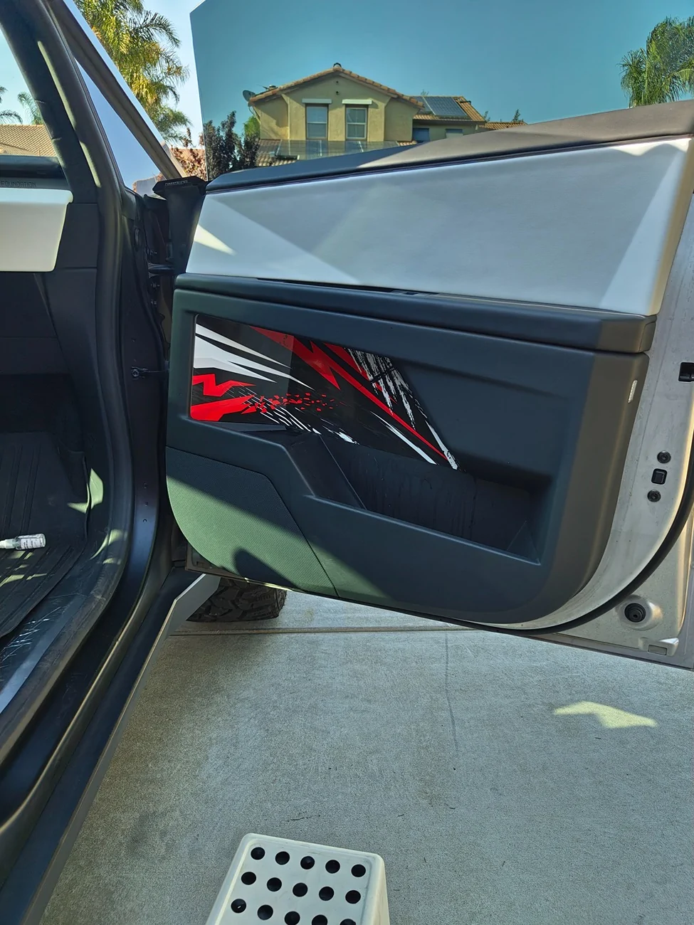 Tesla Cybertruck Graphic Overlay - Lower Door Panel Kit installed IMG_20250826_171348662