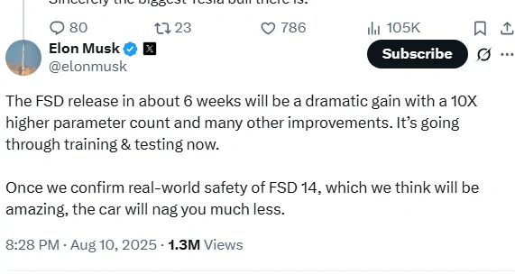 Tesla Cybertruck FSD 14 Poll and reports... eventually 1756826927582-s0