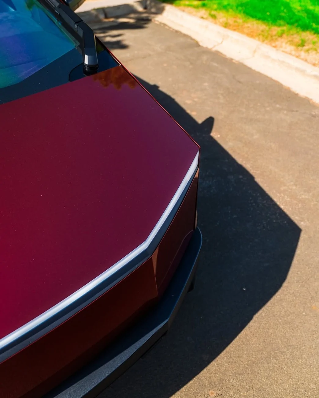 Tesla Cybertruck Pure PPF Metallic Redhood Cybertruck by Mile High Customs SaveClip.App_541272323_18396230002188927_2303175996470818073_n