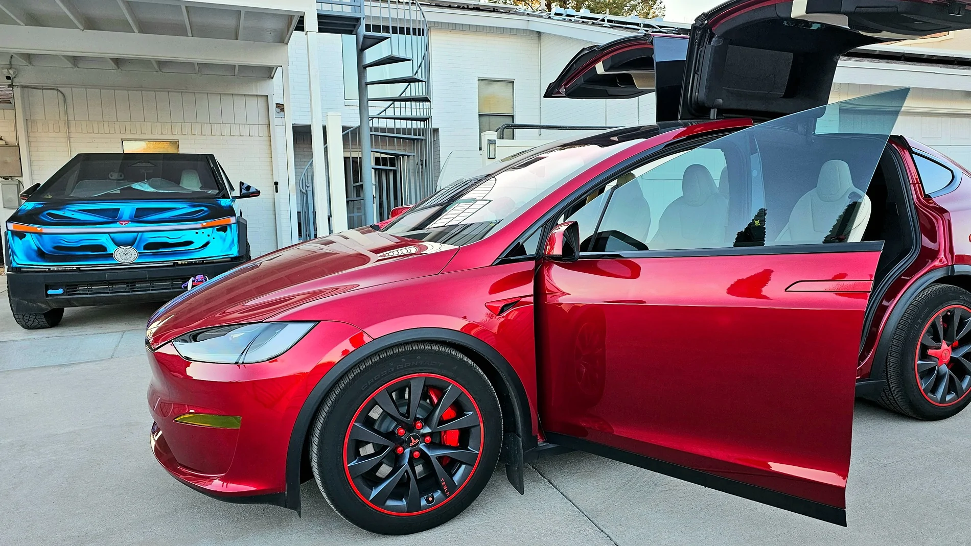 Tesla Cybertruck Pure PPF Metallic Redhood Cybertruck by Mile High Customs 20250321_190108