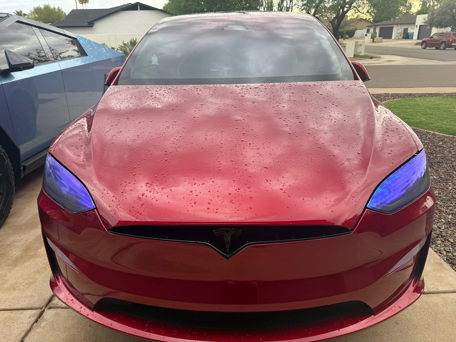 Tesla Cybertruck Pure PPF Metallic Redhood Cybertruck by Mile High Customs IMG_5673