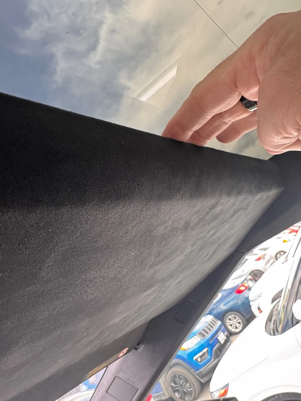 Tesla Cybertruck Headliner clips letting go IMG_1717
