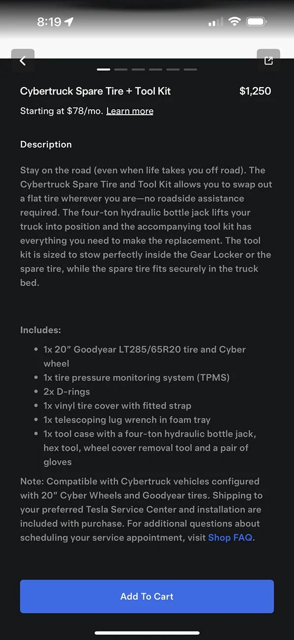 Tesla Cybertruck LA area CT accessories for sale IMG_9485