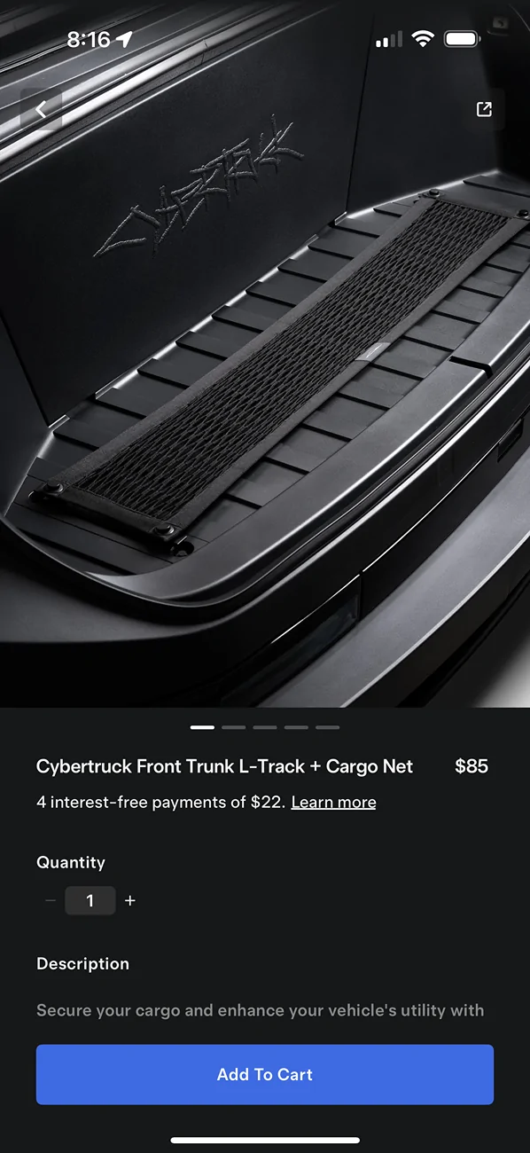 Tesla Cybertruck LA area CT accessories for sale IMG_9480