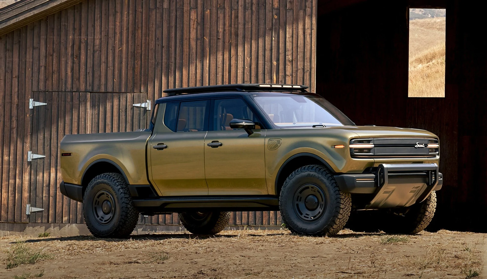 Tesla Cybertruck Official: Scout EV Pickup & SUV debut w/ Gas Range Extender, 4x4, BOF, Lockers, Sway Bar Disconnect -- All Specs, Wallpapers, Videos scout-terra-green-exterior-1-jpg-jpg