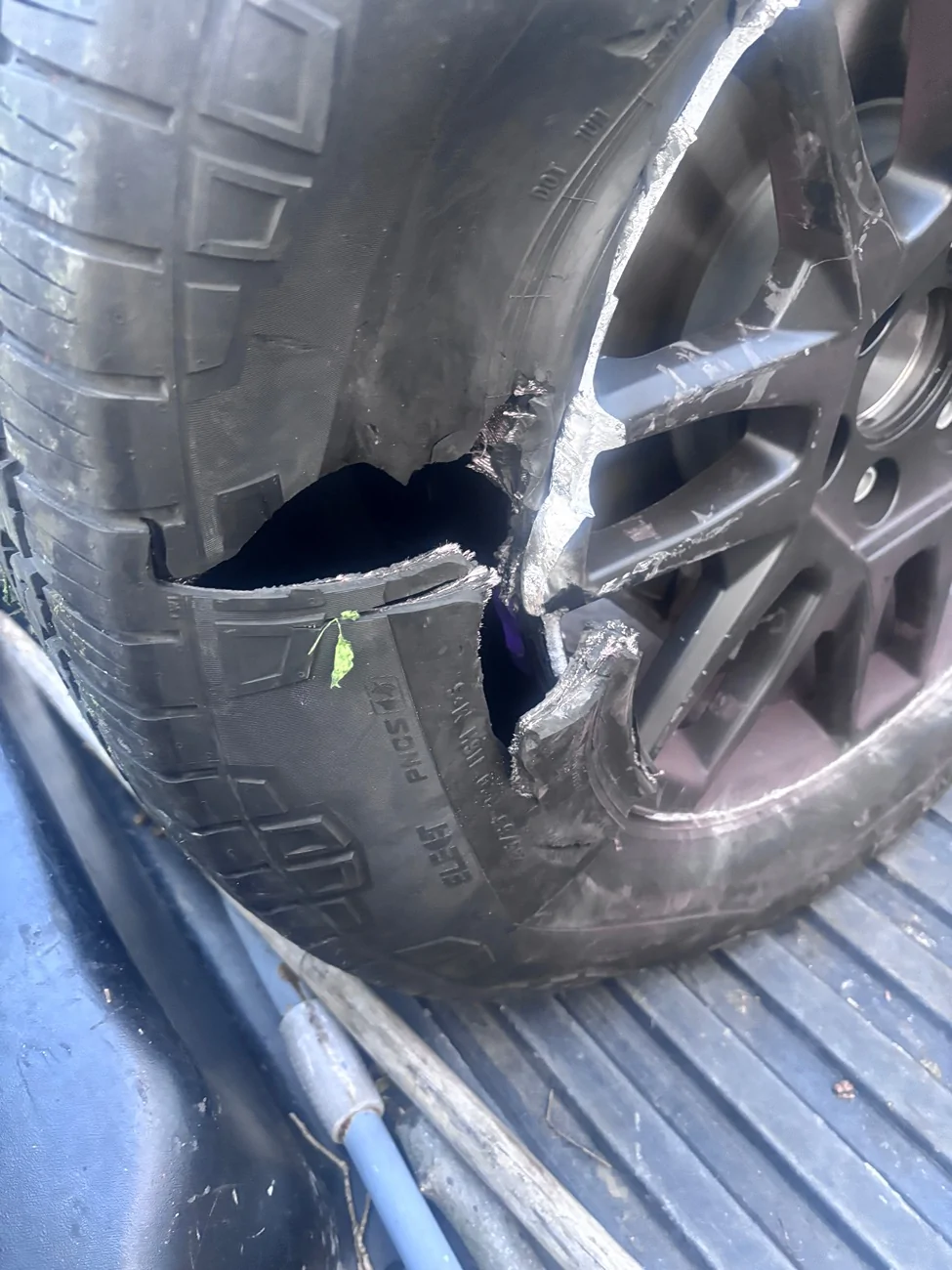 Tesla Cybertruck Hit by felon running from cops! IMG_2770