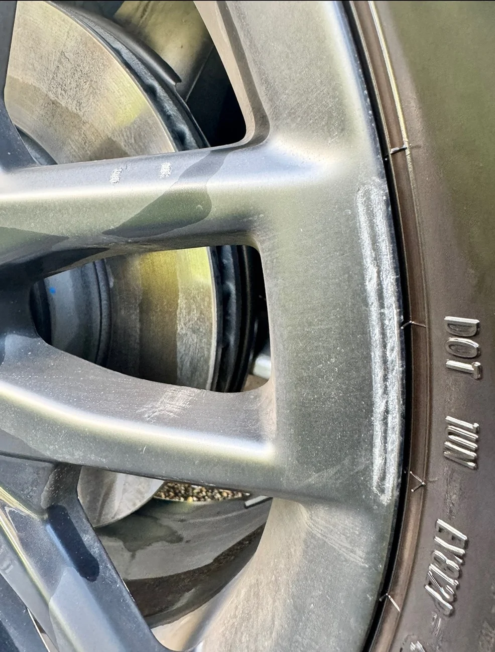 Tesla Cybertruck Core wheel covers damaged wheels IMG_7315