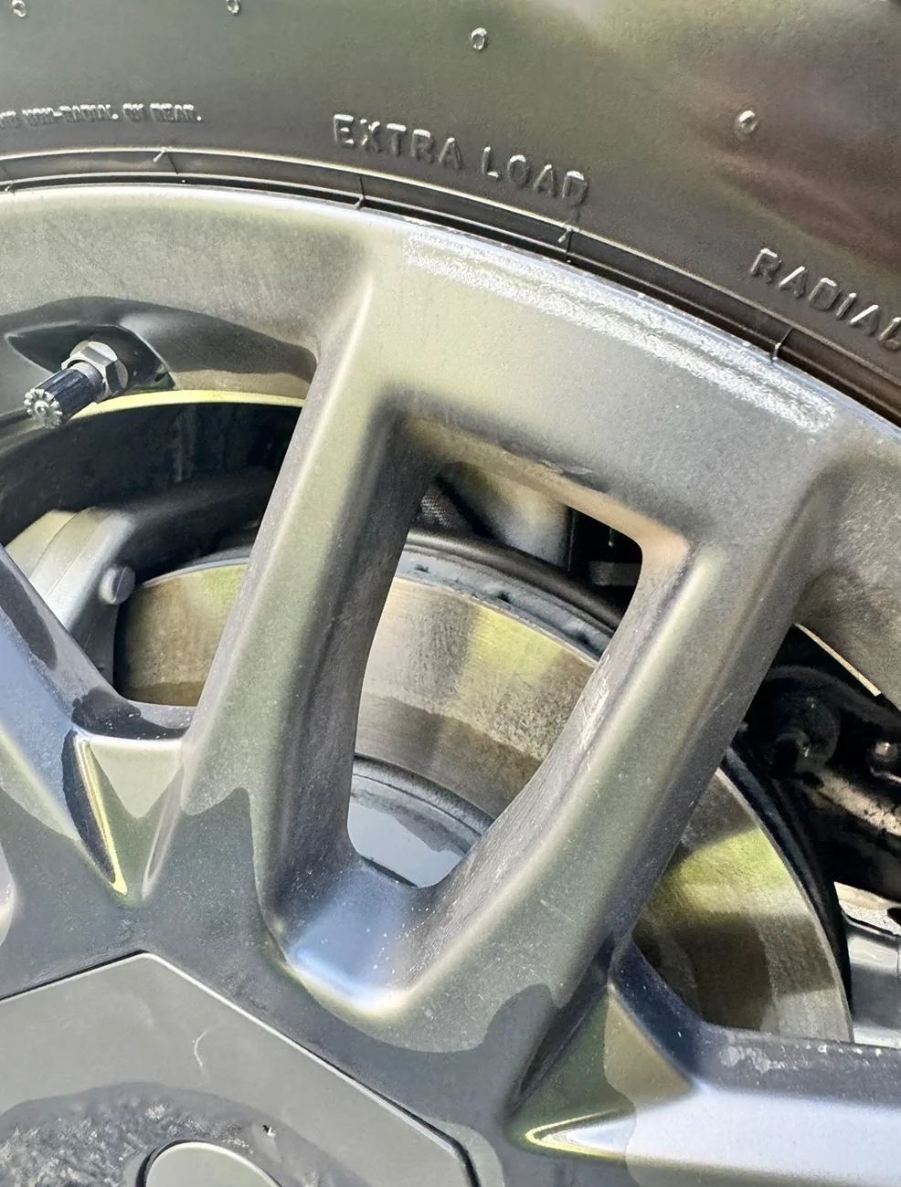 Tesla Cybertruck Core wheel covers damaged wheels IMG_7314