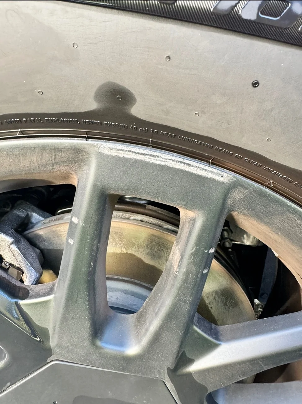 Tesla Cybertruck Core wheel covers damaged wheels IMG_7313
