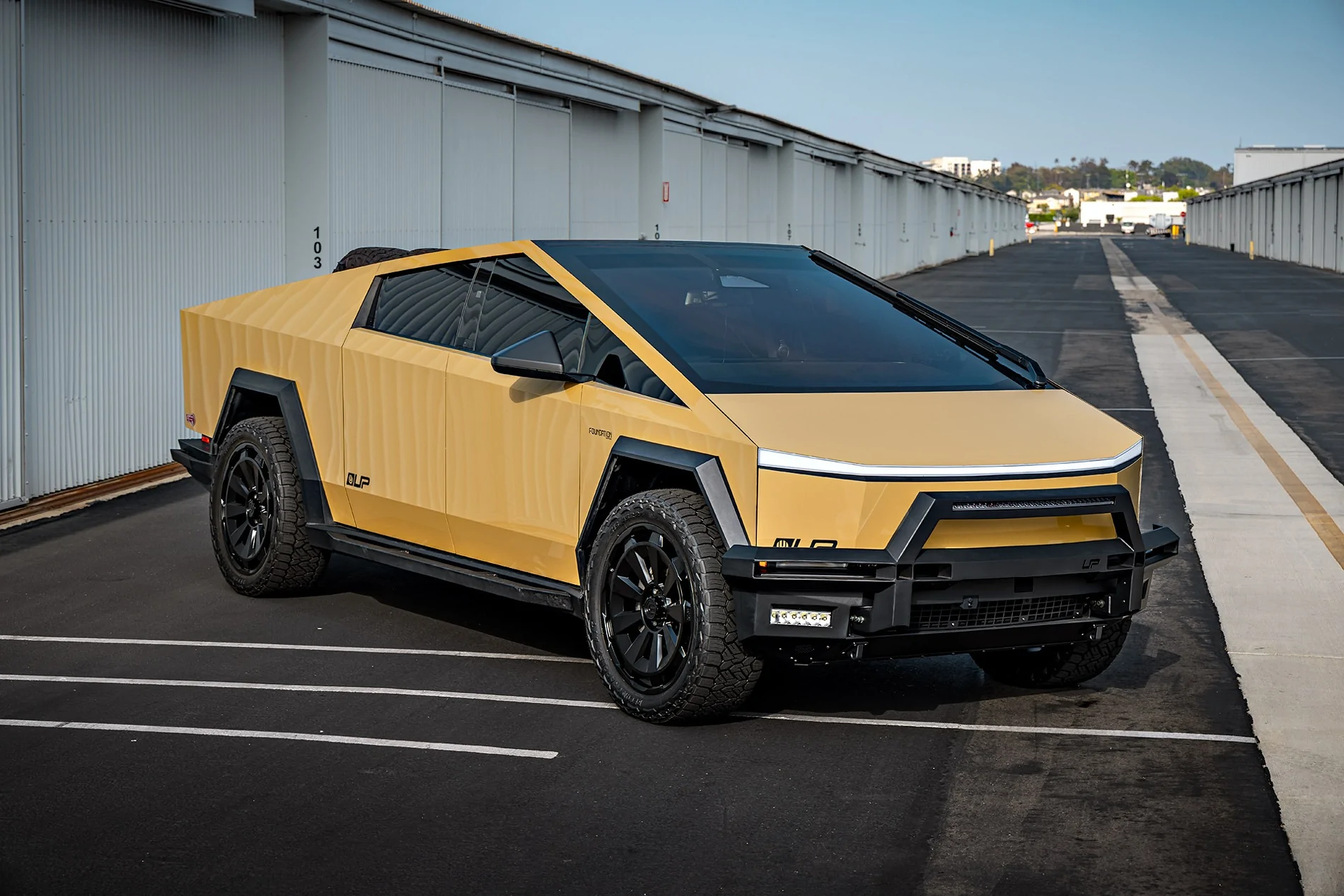 Tesla Cybertruck *** NEW PRODUCT *** Unplugged Performance - CYBRNOVA Wheels Tesla Cybertruck UP Forged CYBRNOVA 24-Inch Satin Black Wheels and UP INVINCIBLE Steel Bumper