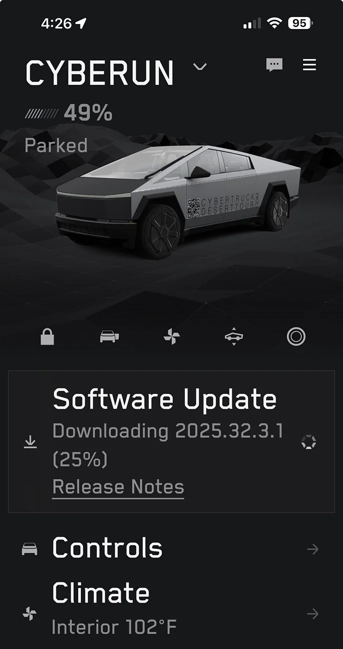 Tesla Cybertruck 2025.32.3.1 Update Now Live 🚨 IMG_3526
