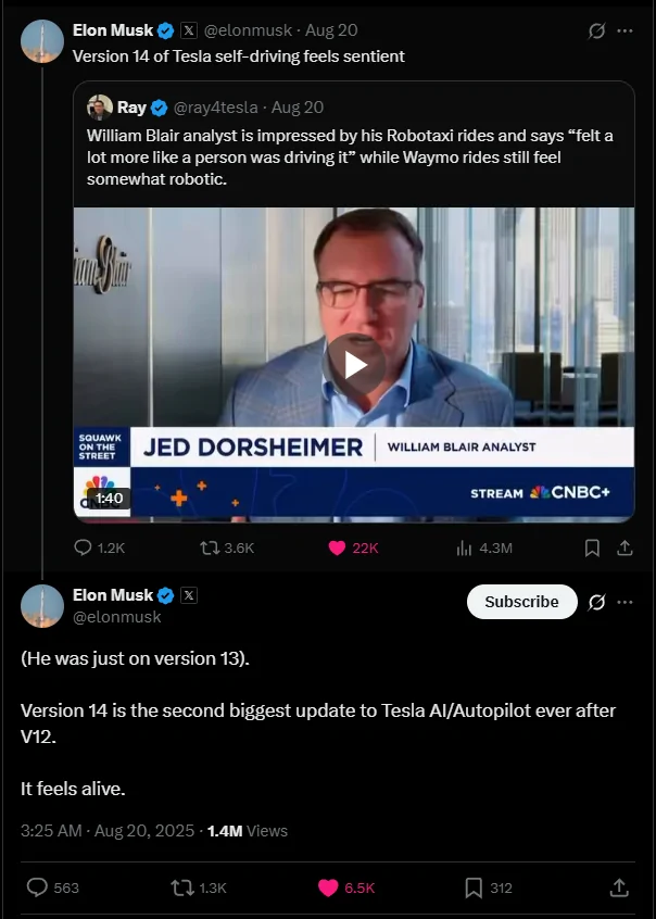 Tesla Cybertruck FSD 14 now rolling out to employees Screenshot 2025-09-13 102228