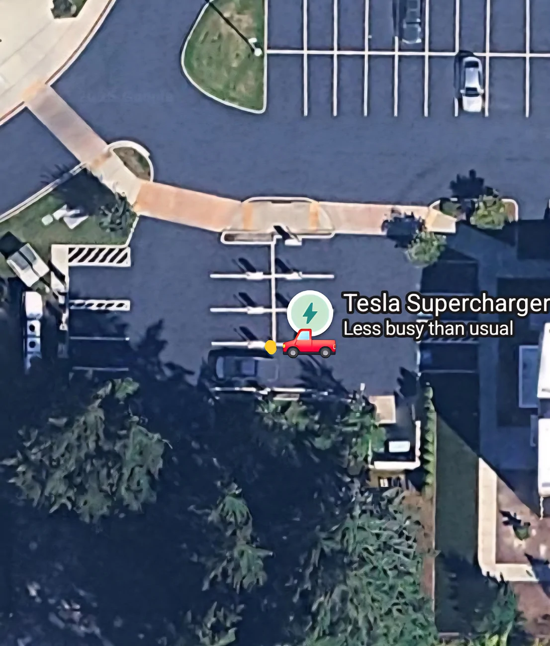 Tesla Cybertruck FSD drove into a post at supercharger in Rochester WA AISelect_20250915_110515_Maps