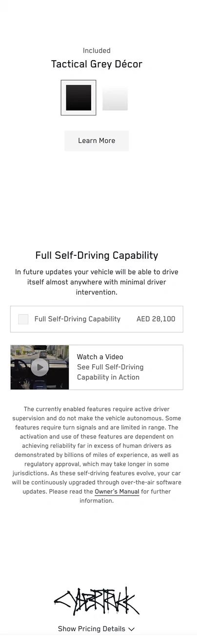 Tesla Cybertruck Cybertruck ordering starts in GCC Countries / Dubai UAE, with delivery estimates Screenshot 2025-09-16 at 2.20.29 PM