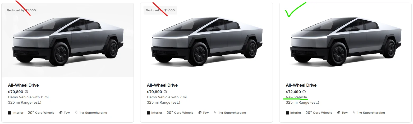 Tesla Cybertruck New CT AWD Owner, First EV - 80XXX VIN CT Inventory 1