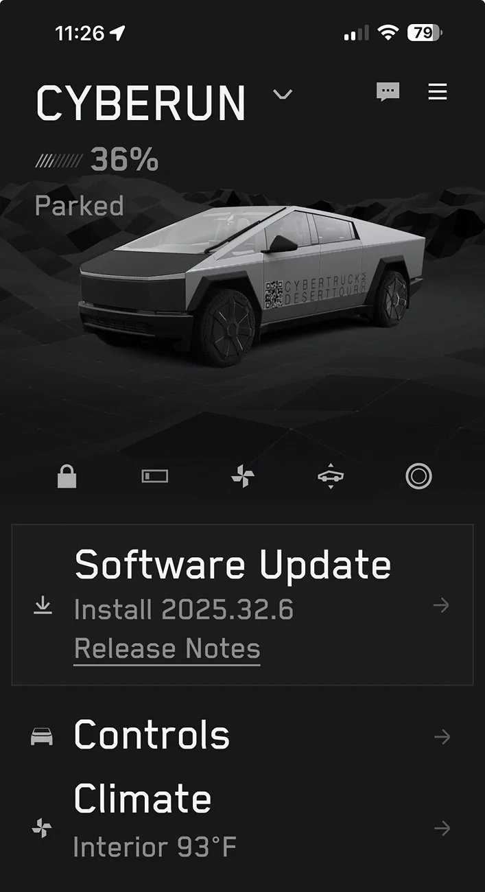Tesla Cybertruck Update 2025.32.6 Rolling Out IMG_3554