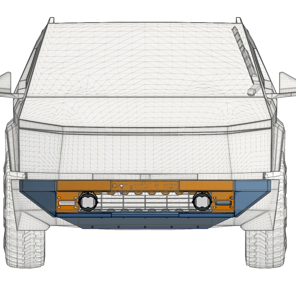 Tesla Cybertruck Looking for a mounted winch solution - ideas welcome and wanted! tesla-cybertruck-Rubicon-Xpedition-aluminum-offroad-front-bumper-by-cybertruckco-10