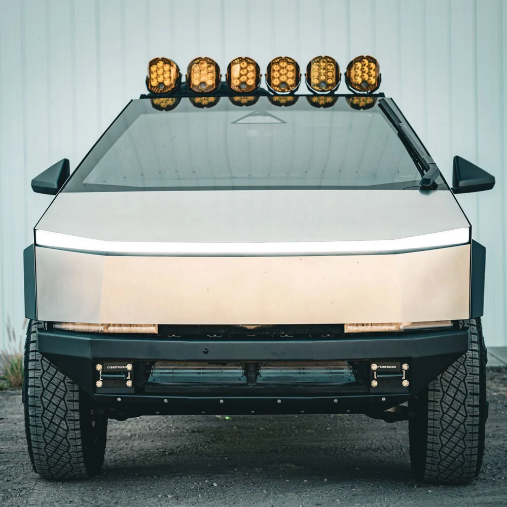 Tesla Cybertruck Looking for a mounted winch solution - ideas welcome and wanted! tesla cybertruck rubicon Xpedition Offroad heavy duty front bumper-6