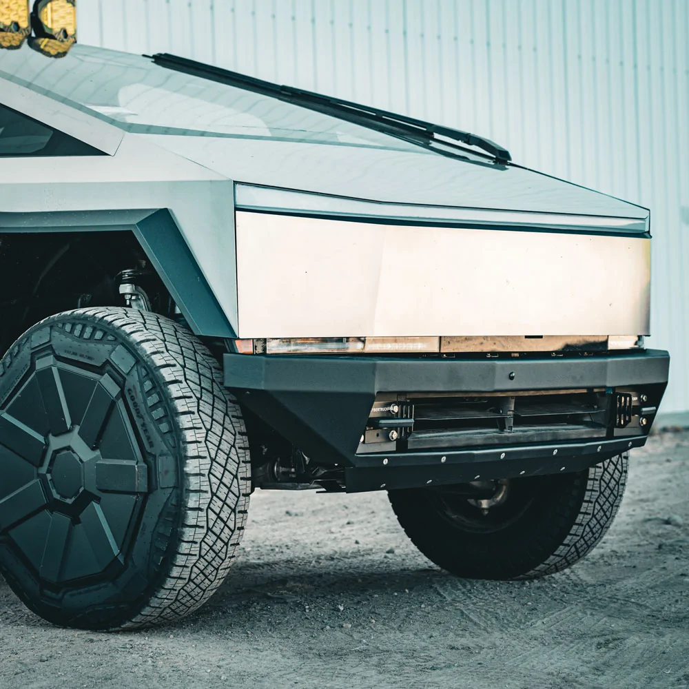 Tesla Cybertruck Looking for a mounted winch solution - ideas welcome and wanted! tesla cybertruck rubicon Xpedition Offroad heavy duty front bumper-8