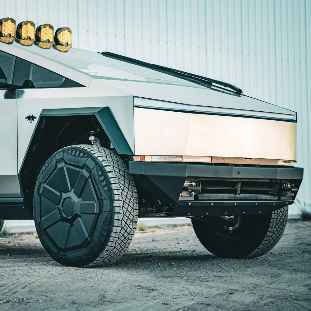 Tesla Cybertruck Looking for a mounted winch solution - ideas welcome and wanted! tesla cybertruck rubicon Xpedition Offroad heavy duty front bumper-9