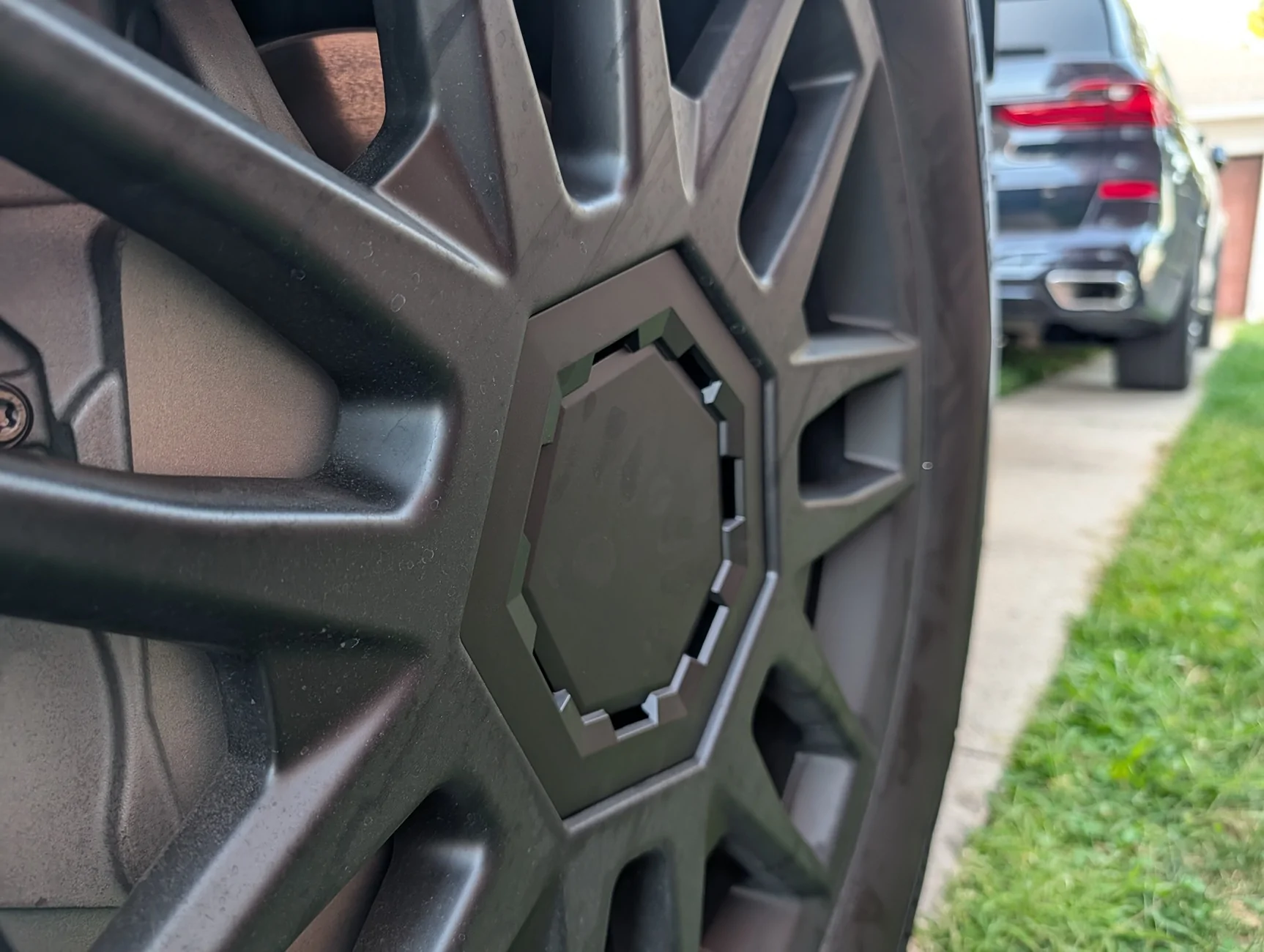 Tesla Cybertruck Any Recommendations of Center Hubcaps for Core Wheels with AS Tires? PXL_20250918_222001413