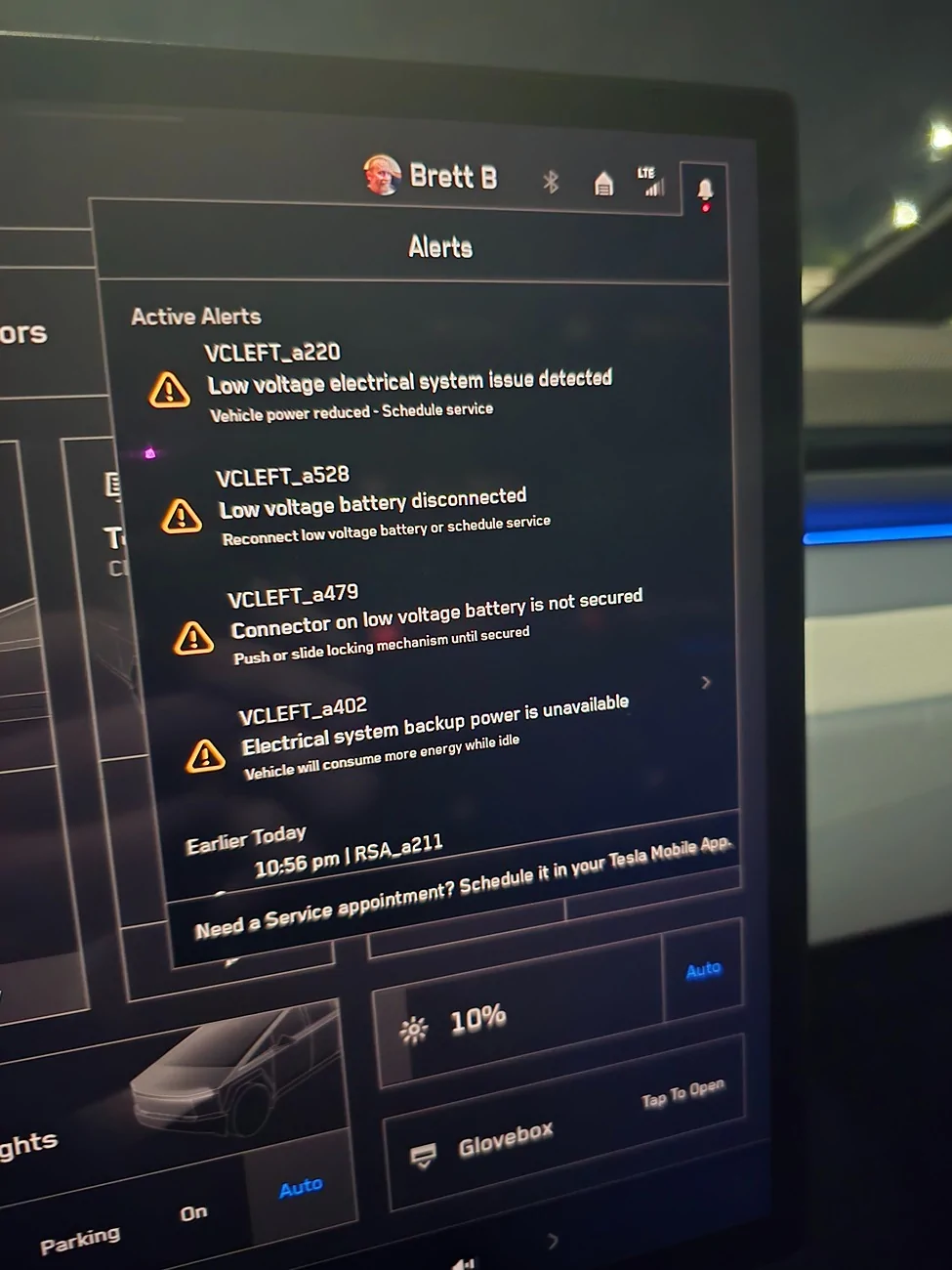 Tesla Cybertruck Fourth Day of Ownership 48v System Issue 1000009370