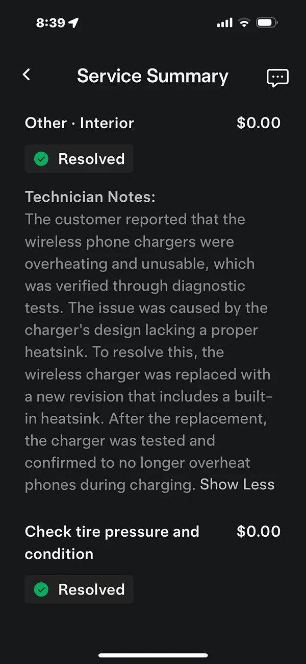 Tesla Cybertruck HARDWARE FIX for hot phone charging issue! New wireless charger has a built-in heatsink IMG_4578