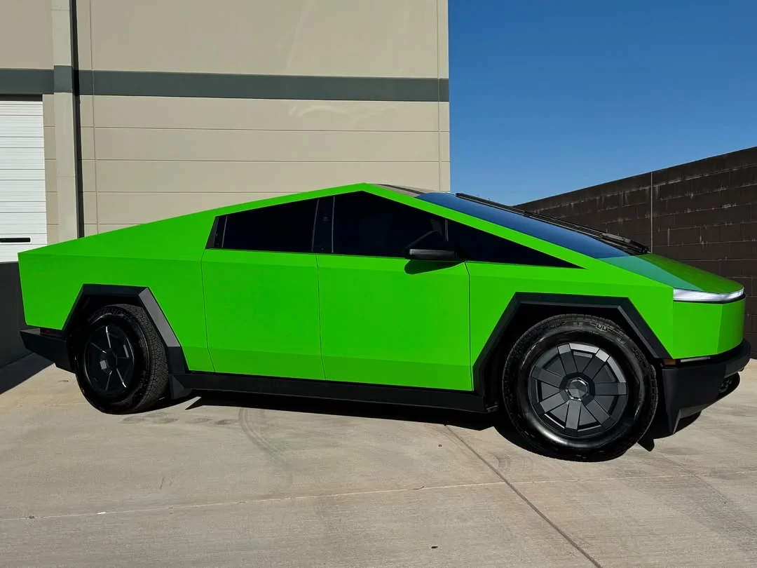 Tesla Cybertruck Pure PPF Leaf Green Cybertruck by AZ Auto Aesthetics SaveClip.App_519485064_18129025732452224_69731184230480677_n