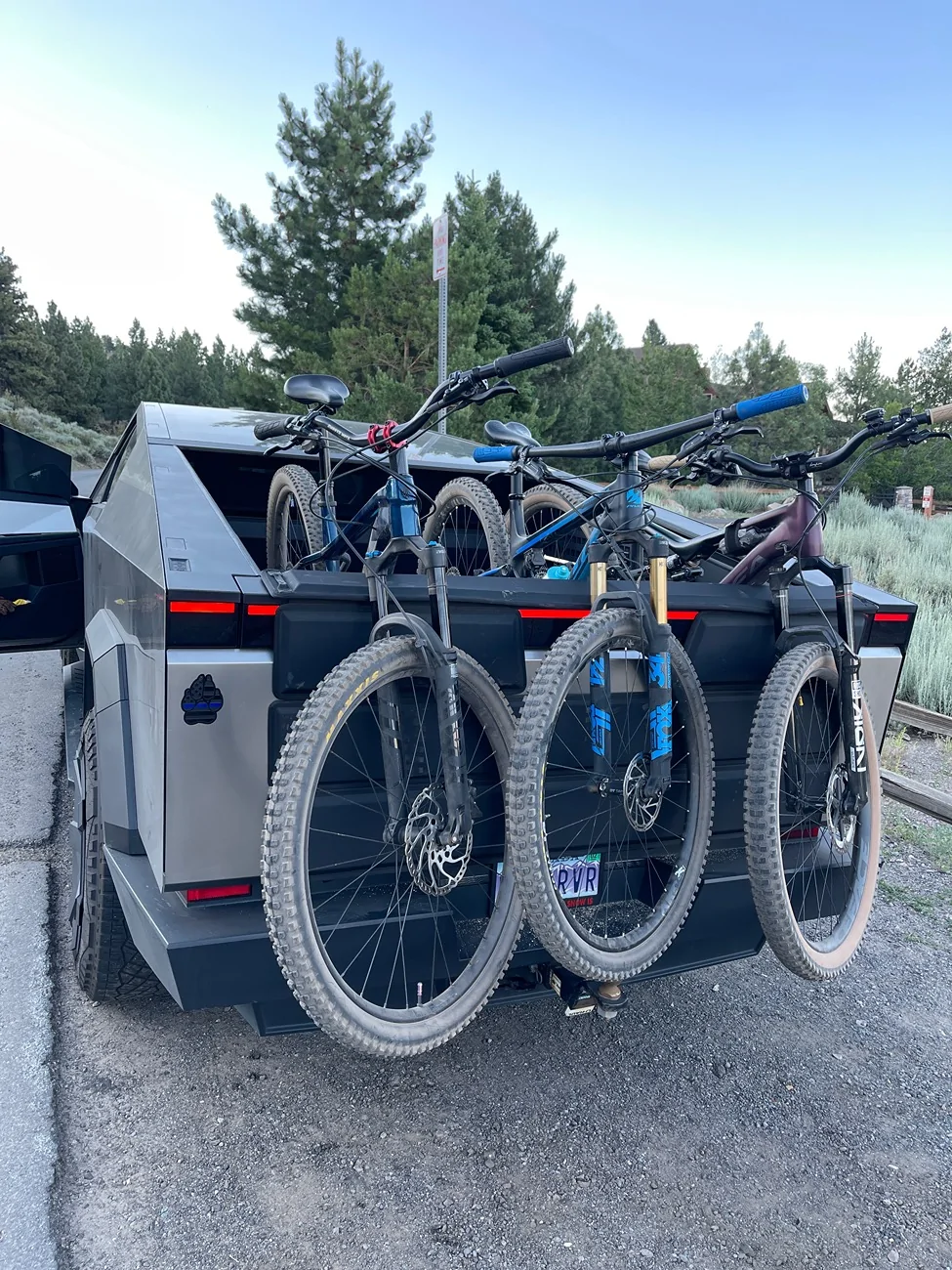Tesla Cybertruck quick and dirty bike transport. 1758603840294-5o