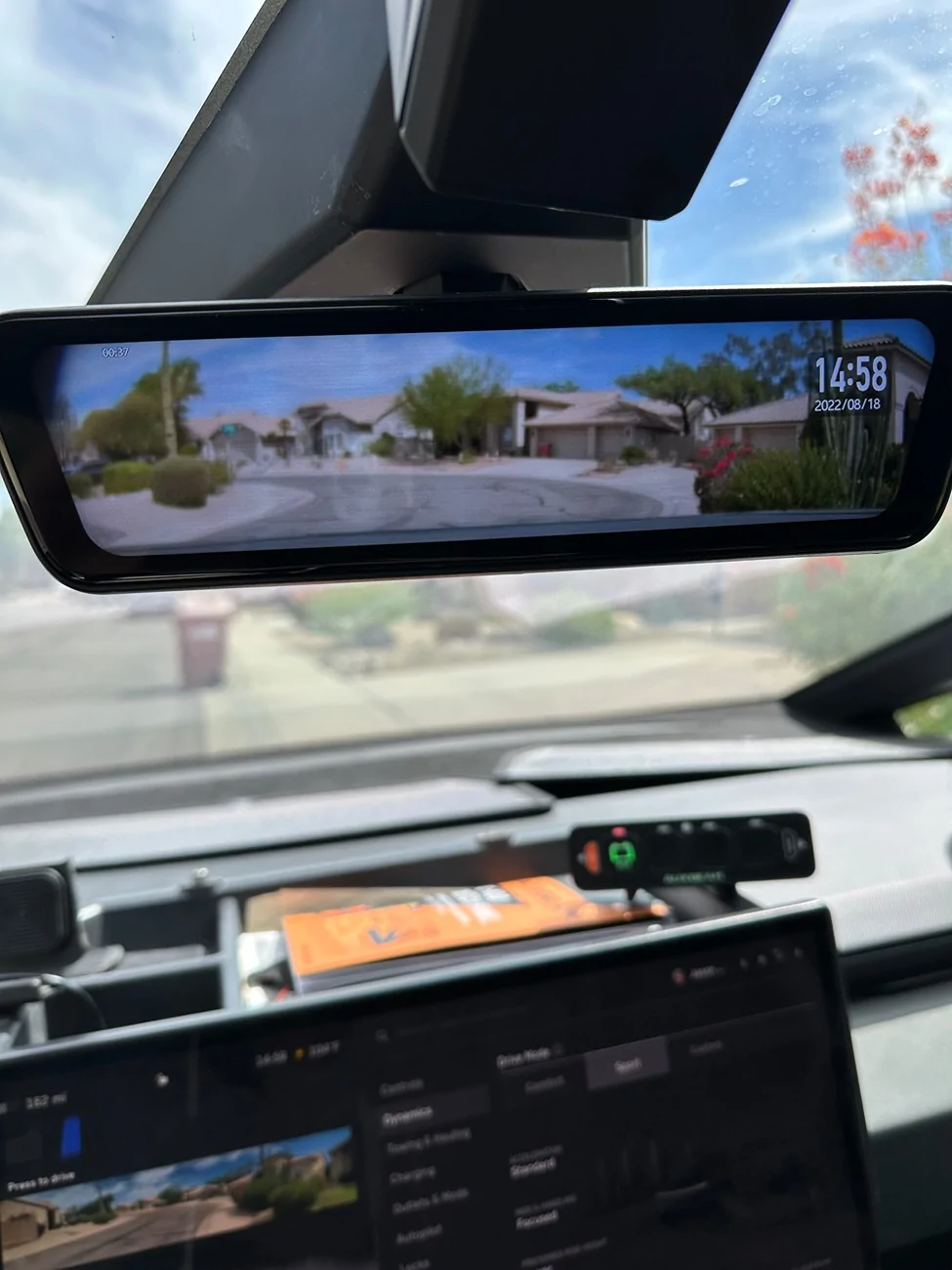 Tesla Cybertruck Installed Camera Rear View Mirror IMG_3271